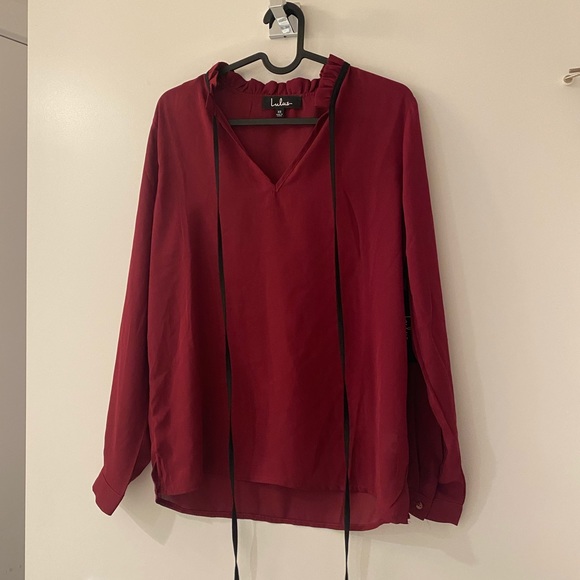 Lulus Burgundy Blouse - Picture 1 of 3